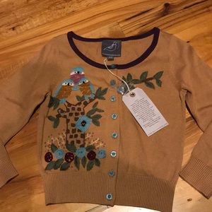 Knitted Dove Embroidered Cardigan Sweater